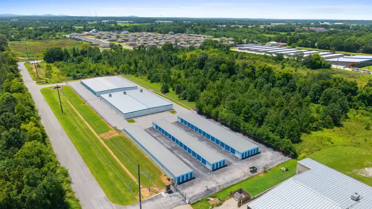 drone view of outdoor storage 